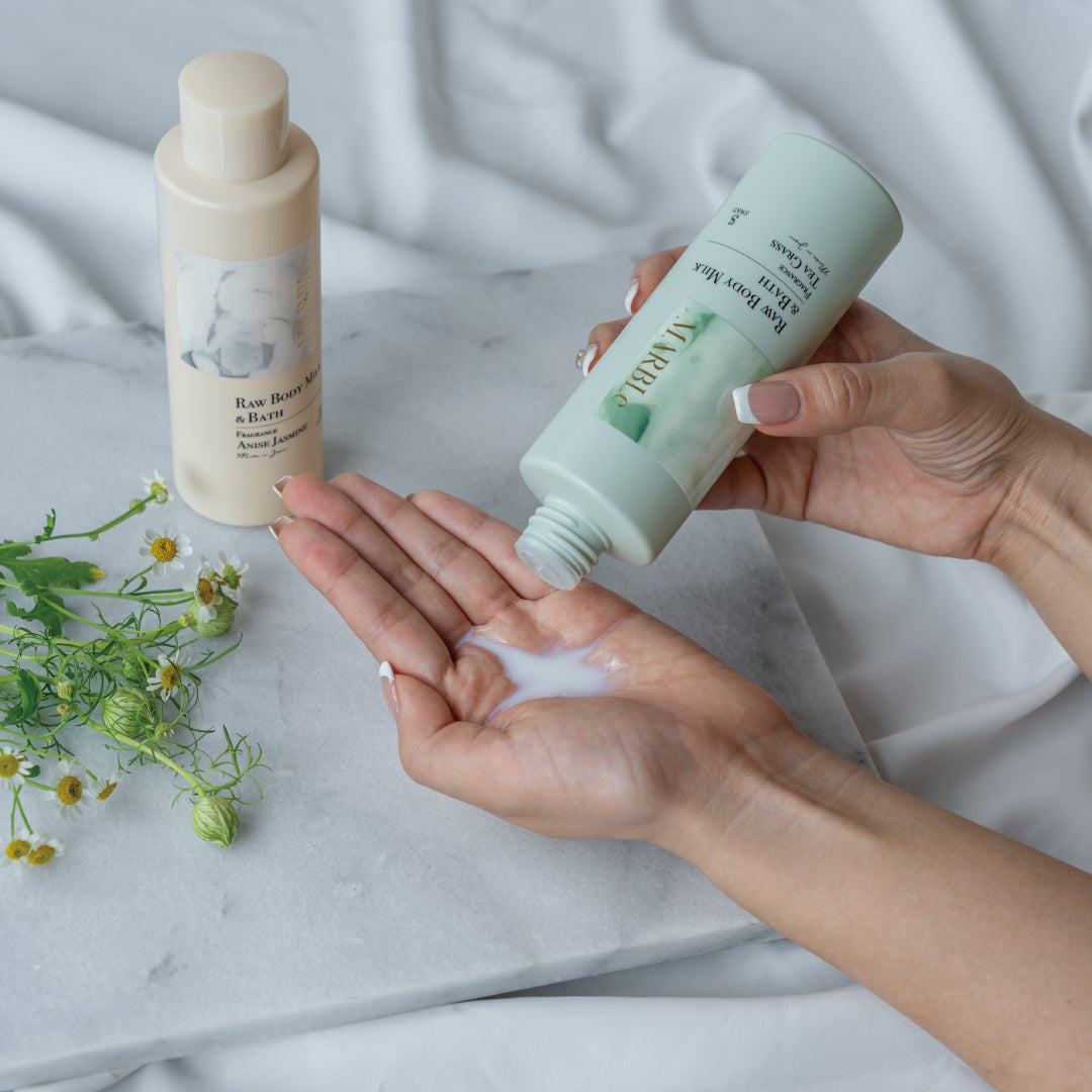 CLAY & SCRUB BODY WASH+RAW BODY MILK & BATH (TEA GRASSの香り)