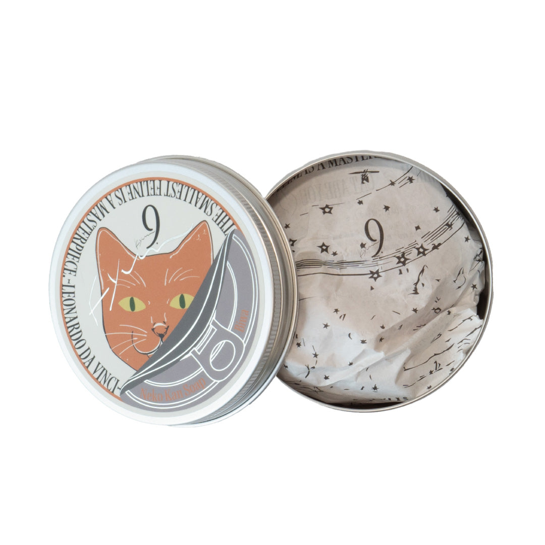 《数量限定》 ネコ缶SOAP《Biwa》&猫巾着セット