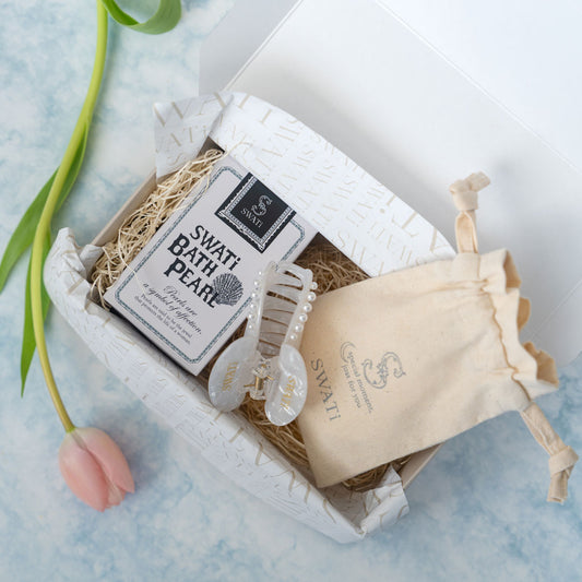 【Gift BOX】SWATi BATH PEARL® & HAIR ACCESSORY(WHITE)