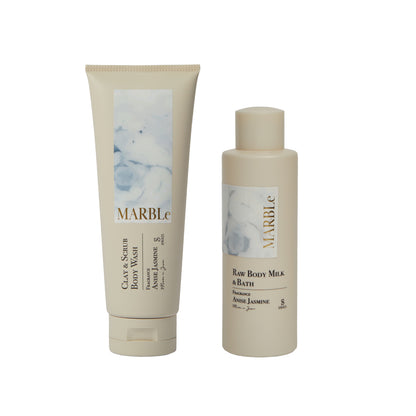 CLAY ＆ SCRUB BODY WASH＋RAW BODY MILK & BATH（ANISE JASMINEの香り）