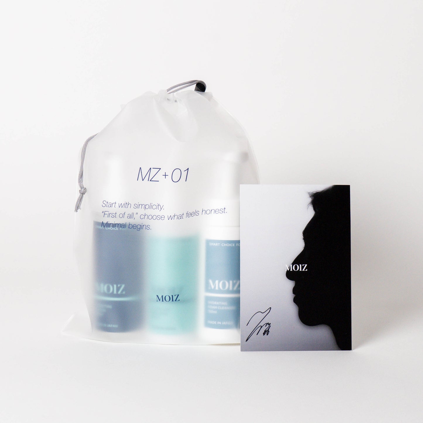 【MOIZ】先行予約限定3点SET/ SKIN CARE LOTION N ＆ MILK N & FACE WASH (先行限定MOIZオリジナル巾着＆ともやん直筆サインポストカード付)