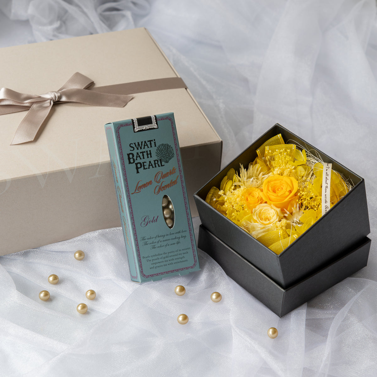 【F.room限定】Flower Box「SWATi BATH PEARL(S)ｺﾞｰﾙﾄﾞ」