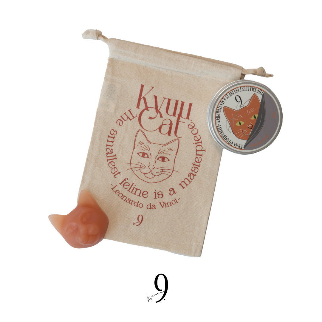 《数量限定》 ネコ缶SOAP《Biwa》＆猫巾着セット