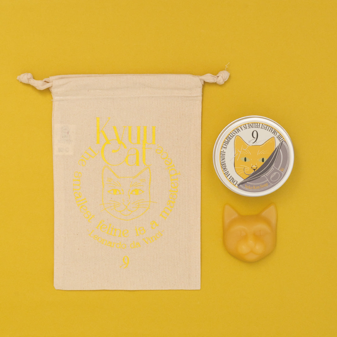 《数量限定》 ネコ缶SOAP《Ki》＆猫巾着セット