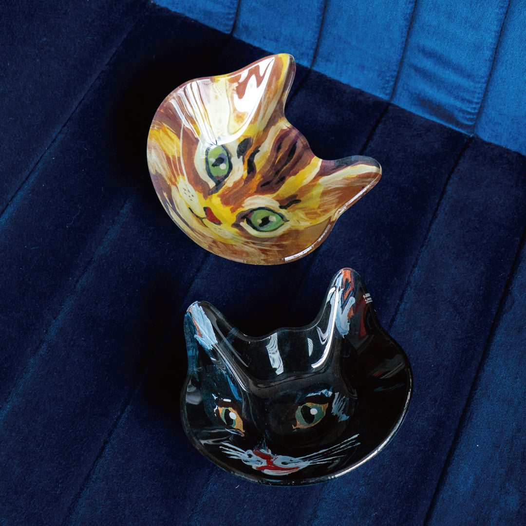 Nathalie Lete〉Cat face glass plate Black cat – F.room ONLINE STORE