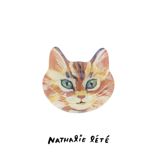 〈Nathalie Lete〉Cat face glass plate Blue eye