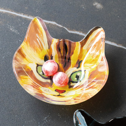 〈Nathalie Lete〉Cat face glass plate Blue eye