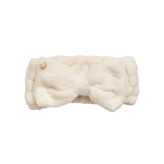 SWATi Pearl Hair Band & Clear Pouch（Cream Beige）