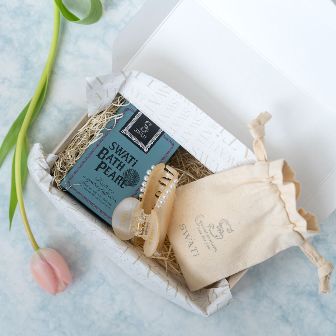 【Gift BOX】SWATi BATH PEARL® & HAIR ACCESSORY（GOLD）