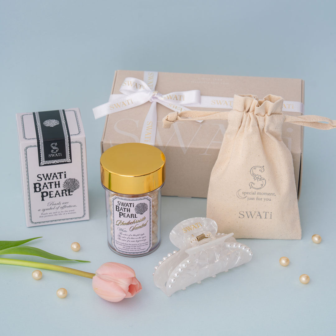 Gift BOX】SWATi BATH PEARL® & HAIR ACCESSORY（WHITE） – F.room