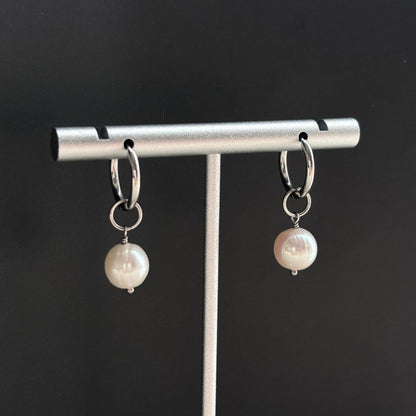 【hidamari】circle round pearl pair pierce／silver